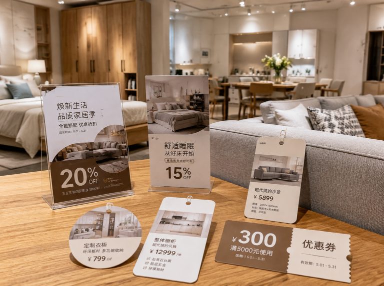 凤城家具门店单页海报与吊牌